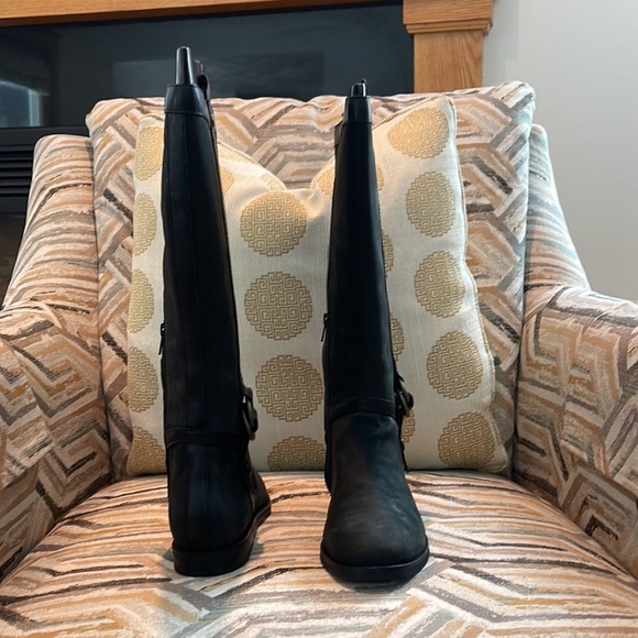 Cole Haan Shoes Cole Haan Liberty Flat Leather Riding Boots Black